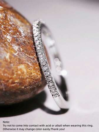 1 PC Elegant Cubic Zirconia Ring For Women For Wedding Engagement Band Jewelry Gift