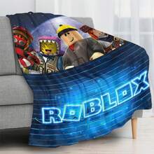 1pc Game Cartoon Print Flannel Blanket, Soft Polyester Fiber Blanket, Suitable For All Seasons, Comfortable Bed Sheets, Sofas, Camping, Travel, Office Essentials, Perfect Holiday Gifts, Couple Gifts, Multiple Sizes To Choose From, Pet Friendly Home Decoration, Party Decoration, Lightweight And Durable Design, Modern Style, Pet Owner's Choice - 彩色 - 查看 7