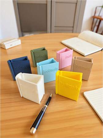 1 Book-Shaped Bookmark Storage Box, 3D Stereoscopic Book Design, Space-Saving Portable Desktop Storage Box, Suitable For Book Lovers, Students, Office Workers, Holiday Gifts, Ideal Desktop Decor, Essential Office Supply