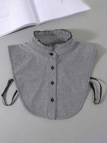 1pc Women's Red Gingham Faux Collar - Semi-Shirt Style Collar Accessory For Dresses & Tops, Elegant Grid Pattern, Hand Wash/Dry Clean, Versatile Fashion Upgrade, Outfit Enhancer, Sophisticated Design - Multicolor - View 9