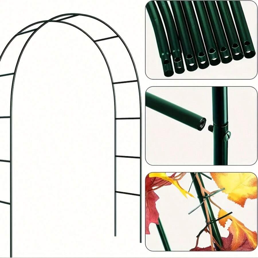 Metal Garden Arch, Wedding & Event Decoration, Garden Trellis For Climbing Plants, Assemble Freely 2 Sizes For Various Climbing Plant Roses Vines Bridal Party Decoration, 1 Pack - màu xanh lá - Xem 1