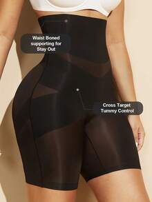 2pcs Women's Steel Boned Shapewear High Waist Tummy Control & Butt Lift - Double Layer Compression X-Design Seamless Breathable Fabric Lumbar Support Figure -SH6079 - 混合色 - 查看 7