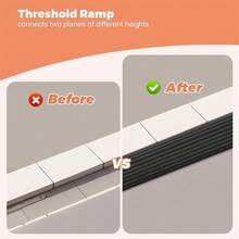 1pc 0.9m/35.43inch Self-Adhesive Threshold Step Slope Strips, Multipurpose Ramp Pad Strips Easy Installation For Home, Office Reduces Tile Transition Strips Home And Outdoor Use, Suitable For Indoor Door Sills, Upward Steps, And Stairs