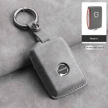 适用于沃尔沃 XC90 XC60 XC40 S60 S90 V90 和 Polestar 1 2 3 的高级汽车钥匙保护套 - 防刮保护壳，时尚毛绒表面，奢华设计，有效保护车钥匙，光滑亮泽，采用 PU 材质制成