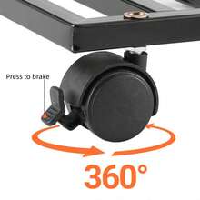 1个重型金属植物推车，带可锁定轮子 - 10英寸和12英寸方形搁板，适合室内/室外使用，户外花园储物架，推车