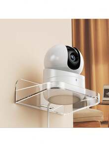 قاعدة حامل كاميرا جدارية عائمة قطعتان/قطعة واحدة، كاميرا مراقبة الحيوانات الأليفة داخلية، رف بدون ثقب، حامل صغير شفاف لاصق للسماعات والنباتات الصغيرة، نوعان من حوامل الجدار المتناسقة - متعدد الألوان - مشاهدة 1