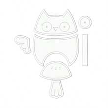 7件套猫头鹰造型悬挂式收纳袋缝纫模板，DIY猫头鹰图案绗缝模板，可自由移动机缝拼布图案模板，透明预折痕折叠模板，手工辅助工具 - 透明 - 查看 9