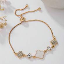 New Luxury Single-Sided Oil-Drip Four-Leaf Clover Bracelet For Women Korean Version Simple Ins Style Good Luck Versatile Girls' Jewelry - S-267-2 Bạc - Xem 2