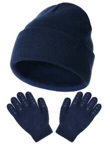 1SET Kids Hat Gloves Set For School - Knitted Baby Hat For Winter, Warm Unisex Combo Pack Knitted Hat Outdoor Accessory - 1 Set - View 14