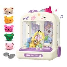 Music-Playing Dinosaur House Coin-Operated Claw Machine, Mini Dolls And Surprise Gashapon Capsules, Unicorn Doll House Claw Machine Children's Toy, Birthday Gift For Boys And Girls, Halloween And Christmas Present (Doll Colour And Style Selected Randomly) - Multicolor - View 1
