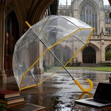 Auto Open 52" Clear Yellow Bubble Umbrella - Bold &  Rain Protection - Màu vàng trong suốt - Xem 2