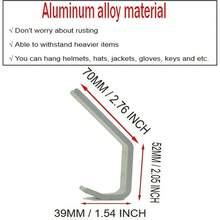 - 2 ganchos de soporte para casco, resistente estante de exhibicin para cascos, montado en la pared, para motocicleta, estante de exhibicin de pared, de acero inoxidable, accesorios - inicial - Ver 3