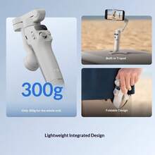 DJI Osmo Mobile 7 Lightweight Tracking Selfie Stick, Smart Tracking Selfie Stick, Live Streaming & Vlog Shooting Tool, Handheld Gimbal - Light Grey - View 5