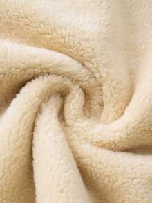 男士秋冬保暖连帽衫，深灰色格子羊羔绒内衬保暖卫衣 - 黑色 - 查看 5