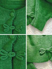 JIANHU Spring Butterfly Knit Cardigan, Short Design, Suitable For Petite Figure, Elegant Versatile, Create Fashionable Look - Green - View 8