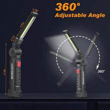 1件多功能充電工作燈，5種模式，附LED圓頂燈與COB燈，360°旋轉磁吸掛鉤，6小時續航，Type-C充電，適用於戶外、汽車維修、緊急情況 - 彩色 - 查看 7