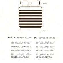 3pcs Minimalist Digital Print Soft & Comfortable Bedding Set - 1 Duvet Cover + 2 Pillowcases, No Filler, Skin-Friendly Brushed Printed Bedding Set, Suitable For Bedroom, Guest Room, King/Queen/Twin Bed, All Seasons, Machine Washable - Multicolor - View 4