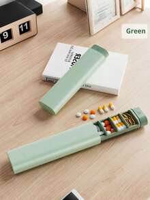 1pc Portable Divided Pill Container - Multi-Compartment Travel Pill Case With Strong Sealing, Compact Durable Pill Organizer, Simple Shape Design, Ideal For Daily/Vacation Medication Storage, Assorted Colors Available For On-The-Go Use - Multicolor - View 10