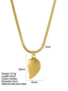 1 Stück Edelstahl Halskette Romantisches Herz Beste Freunde Gute Freundschaft, Paar Anhänger Halskette für Frauen Paar Schmuck Geschenk - Gold - Übersicht 8