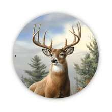 Morning Glory Deer 8x8 Round Metal Wall Art - Vintage Iron Sign Home, Bar, Garage, Club, Restaurant & Cafe Decor, Room Decor - 多色的 - 查看 4