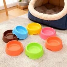 3/6/8Pcs Plastic Pet Bowls In Random Colors - Non-Slip Round Feeding Dishes, Pet Supplies Single Bowls, For Dogs, Cats, Puppy, Kitten - Ideal For Home, Travel, Outdoor - Easy To Clean & Durable, Cat Food Bowl, Sleek Bowl Design, Nonslip Design. - 100ml - View 9