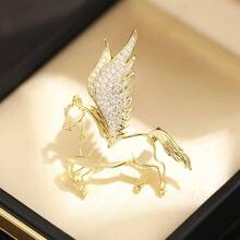 1pc Fashionable Zinc Alloy Brooch, New High-End Lapel Pin Suit Decoration, Zodiac Gift Suitable For Women's Daily Wear - Multicolor - View 5
