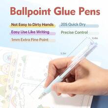 Fine Tip Glue Pen Quick Dry Roller Stick Pens Apply Glue Like Writing Easy Control Precision Adhesive For Scrapbooking Card Making Crafting Foil Calligraphy Craft SuppliesSticky, Stable, , Portable And Easy To Store - one-size - View 3