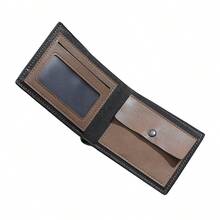 New Men's Casual Lightweight Short Wallet Patchwork Color Block Design Bifold Multi-Function Wallet Coin Purse Gift For Boyfriend Father Son For Men Money Wallet Mini Wallet Purse Wallet Men Wallet Leather Small Wallet - Multicolor - View 4