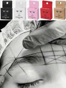 1件全新刺绣尺，带墨渍图案，刺绣辅助衬线工具，带墨渍定位线，眼妆工具 - 彩色 - 查看 1