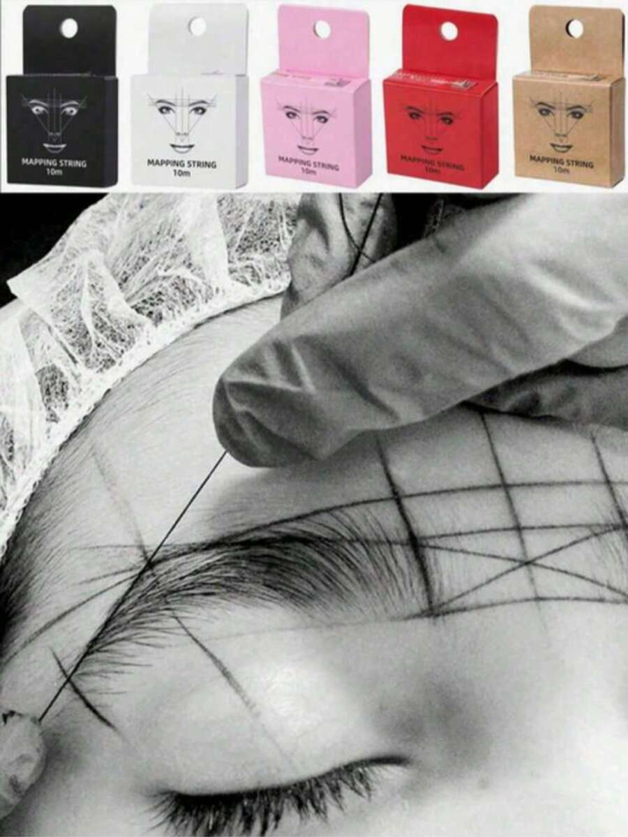 1件全新刺绣尺，带墨渍图案，刺绣辅助衬线工具，带墨渍定位线，眼妆工具 - 彩色 - 查看 1