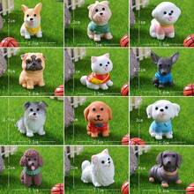 1/6 قطع نموذج كلب صغير، تمثال كلب لطيف من الراتنج، تمثال حيوان تيدي كورجي، تماثيل حيوانات صغيرة للديكور والمناظر الطبيعية الخيالية في الحدائق - متعدد الألوان - مشاهدة 10