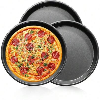 Non Stick Bakeware Pizza Pan Round Pan For Oven Carbon Steel Oven Tray Pie Baking For Home Restaurant Kitchen Baking Supplies