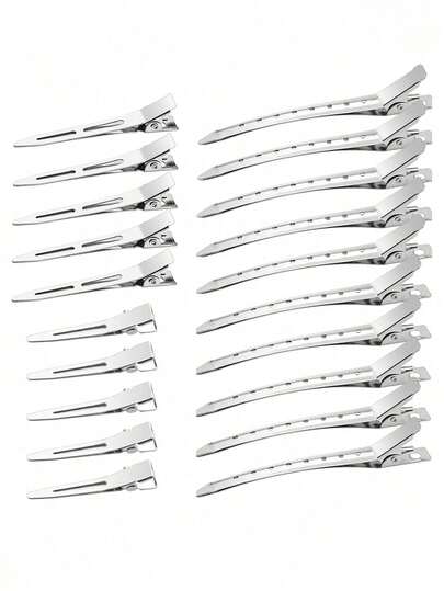 12PCS Silver Metal Duck Bill Hair Clips | Salon Styling Sectioning Clips For Long/Thick Hair | Non-Slip Alligator Clips For Curly Hair DIY Bows, Claw Clips, Hair Slide, Hair Barrettes