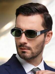 1 PC Men's Classic,Business Rectangle Frame Fashion Glasses For Beach Party - Multicolor - View 11