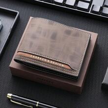 New Men's Casual Lightweight Short Wallet Patchwork Color Block Design Bifold Multi-Function Wallet Coin Purse Gift For Boyfriend Father Son For Men Money Wallet Mini Wallet Purse Wallet Men Wallet Leather Small Wallet - Multicolor - View 9