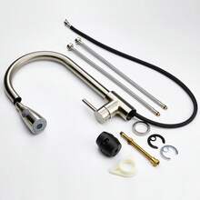 Kitchen Mono Mixer Tap Single Lever Pull Out Spray Spout Swivel Brushed Finish - Default - View 7