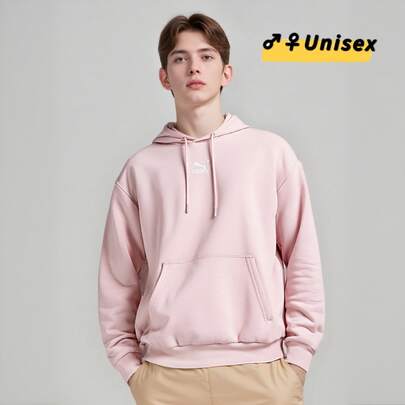  Puma 男女通用经典纯色简约小Logo针织宽松休闲套头卫衣 533114