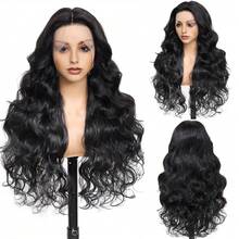 Easy Wear 28inch Body Wave Lace Front Wig -5x5 Glueless, HD Closure, Blended Human Hair With Baby Hairs, 180% Density For All Pre Plucked Lace For Any Occasion - Natural & Black - View 2