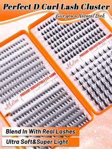 MEM 640/496pcs D-Curl DIY False Eyelashes Set, Includes Glue, Stamp, Tweezers And Brush, Suitable For Beginners, Large Capacity Eyelash Set, Can Create Different Makeup Looks, Thick And Fluffy False Eyelashes Can Lengthen And Enlarge The Eyes, Long-Lasting And Dense, Segmented Design, Easy To Use, Suitable For Daily Use, Weddings, Outdoor Activities, Travel, Parties, Music Festivals, And An Ideal Gift For Women - 黑色 - 查看 9