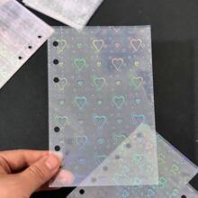 10/20张A6/A7/M5透明活页夹内芯，带封套，可用于收纳贴纸簿、偶像照片卡、明信片、卡片、照片、学生证件卡等，办公用品，也适用于手账本。 - 彩色 - 查看 7