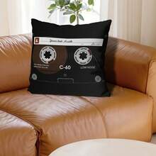 1Pc Retro Audio Cassette Pattern Throw Pillow Covers - 17.7*17.7 Inches, 2D Digital Single-Side Printing Decorative Pillow Cases With Zipper Closure, Machine Washable, Perfect For Bedroom, Living Room & Car Home Decor, No Insert Included - Multicolor - View 5