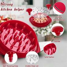 Chicken Shredder 8 Inches Chicken Breast Shredder Cooked Meat Shredder With Lid, Ergonomic Design,Auti-Slip, Easy To Clean, Chicken Shredder Twist Chicken Chicken Shredder Large Chicken Breast Shredder Twist With Brush&Fork, Visible Meat Shredder, Strong Anti-Slip Strip, Ergonomic Handle,Suitable Pork Beef Chicken - Red - View 6