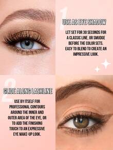 Waterproof Colored Eyeliner Pencil, Long-Lasting, Smooth & Creamy Texture, Available In Matte, Pearl, Glitter Finishes, Easy To Create Bold & Precise Lines, Can Be Sharpened, Smudge-Proof, Waterproof, Sweat-Proof, High Color Payoff - 102 Brown Shimmer - View 6
