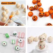 用于穿线的木珠，带收纳盒，150/280/300颗带孔木球，直径6至14毫米，圆形天然木珠，小木珠套装，用于手工制作、DIY首饰、手链等。 - 6-14mm套盒 - 查看 4