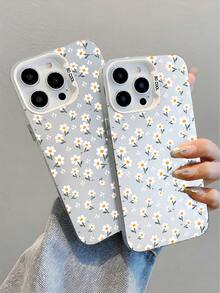 1pc White Petal & Orange Stamen Daisy Pattern Phone Case, Delicate & Cute Shock-Proof Protective Cover, Compatible With IPhone 17/17 Pro/17 Pro Max/16/11/13/15/15 Plus/15 Pro/15 Pro Max/12/14 Pro Max/11 Pro Max/12 Pro/12 Pro Max/13 Pro/13 Pro Max/14 Pro/14 Plus, Galaxy A26 5G/A56 5G/A06/A05/A05S/S25/S24/S23/S22 - White - View 4