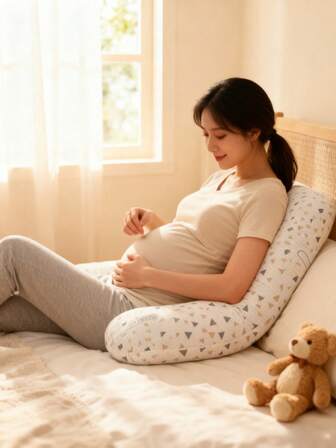 Amningskudde för gravida flickor, kudde för gravida flickor som stödjer magen, graviditetstillbehör, kudde för benklämma för sovande på sidan