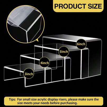 Large, Medium, Small U-Shaped Acrylic Display Stands | Suitable For Jewelry, Handicrafts, Cosmetics, Shoes In Supermarkets, Shopping Malls, Living Rooms, Bedrooms, Offices