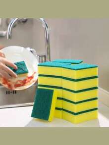 1/5 piezas Cesta de drenaje multifuncional de doble capa expandible, colador de plástico para lavar platos, verduras, frutas, escurridor, drenador de verduras, cesta de plástico rectangular, cesta de drenaje para fregadero de cocina, estropajo - Multicolor - Ver 7