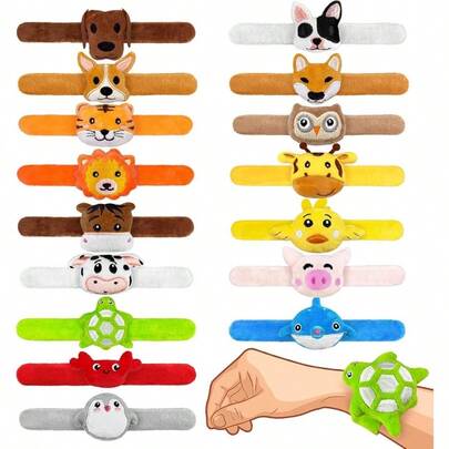 - Juego de 16 pulseras de animales de peluche, diseo de animales de granja, ocano y selva, muequera bonita para recuerdos de, 16 estilos