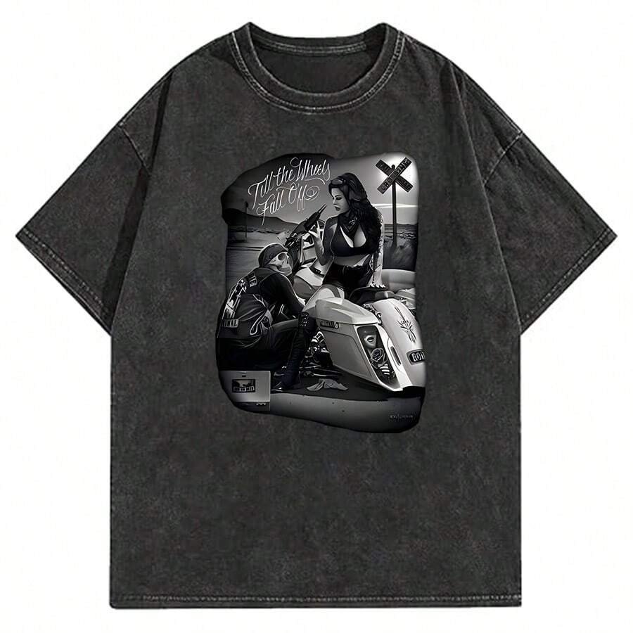 David Gonzales Art DGA Ride Or Die Till The Wheels Fall Of Adult Mens Tee Shirt - màu đen - Xem 1